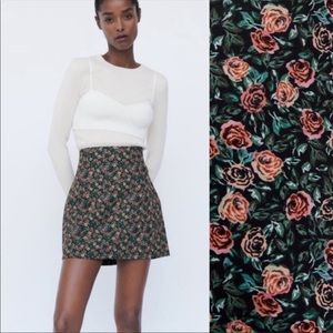 Zara 2 piece floral print set size M Skirt L top